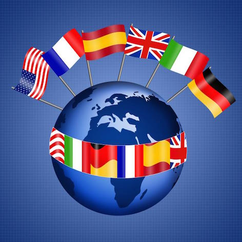 Flags on Globw