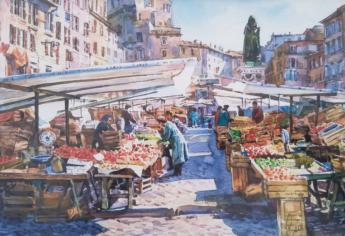 Open-air market at Campo de' Fiori